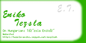 eniko tezsla business card